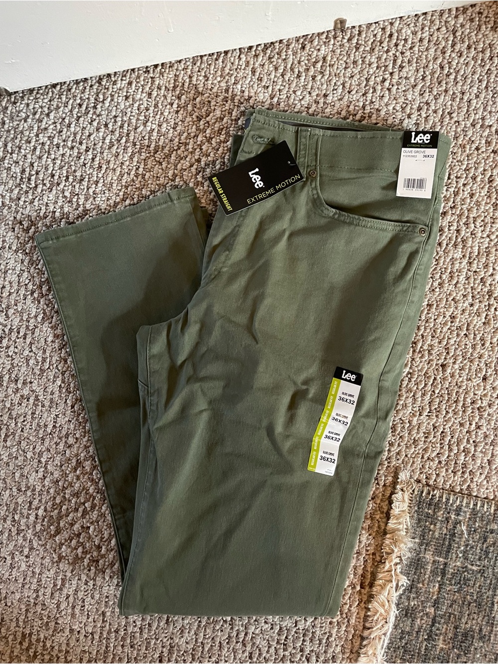 Lee Men's Olive Green Straight Leg Pants